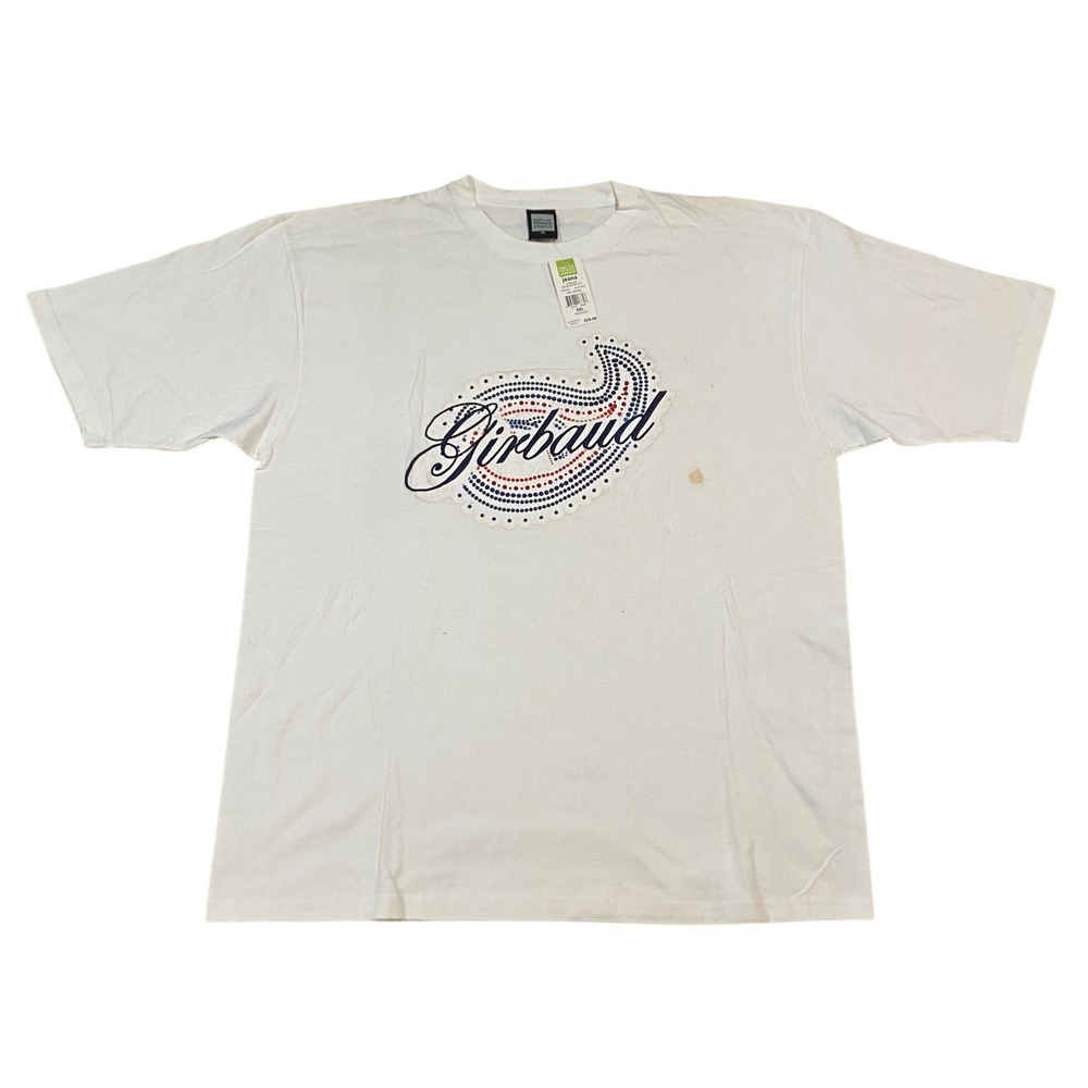Marithe Francois Girbaud Mens Paisley Script Logo T-Shirt White XXL HV9328